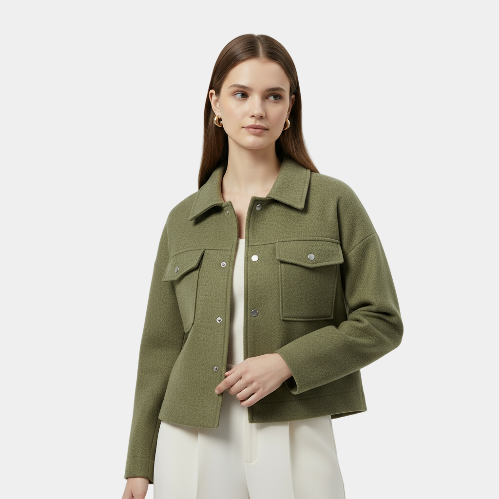 Cropped Wool Jacket for Women | Warm, Stylish Outerwear for Casual or Dressy Occasions