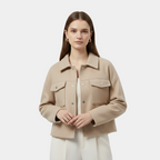 Cropped Wool Jacket for Women | Warm, Stylish Outerwear for Casual or Dressy Occasions