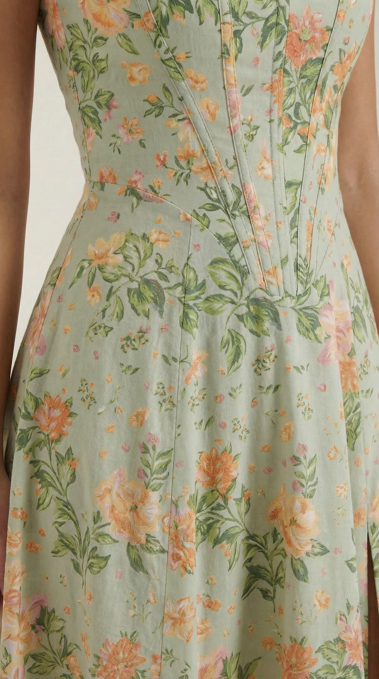 Dahlia Floral Print Midi Dress - Lightweight Cotton Summer Dress for Casual Outings and Beach Wear