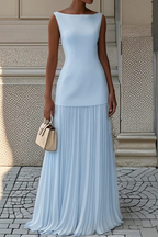 Elegant Pleated Maxi Dress for Women | Formal Evening Wear in Chiffon