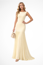Elegant Pleated Maxi Dress for Women | Formal Evening Wear in Chiffon