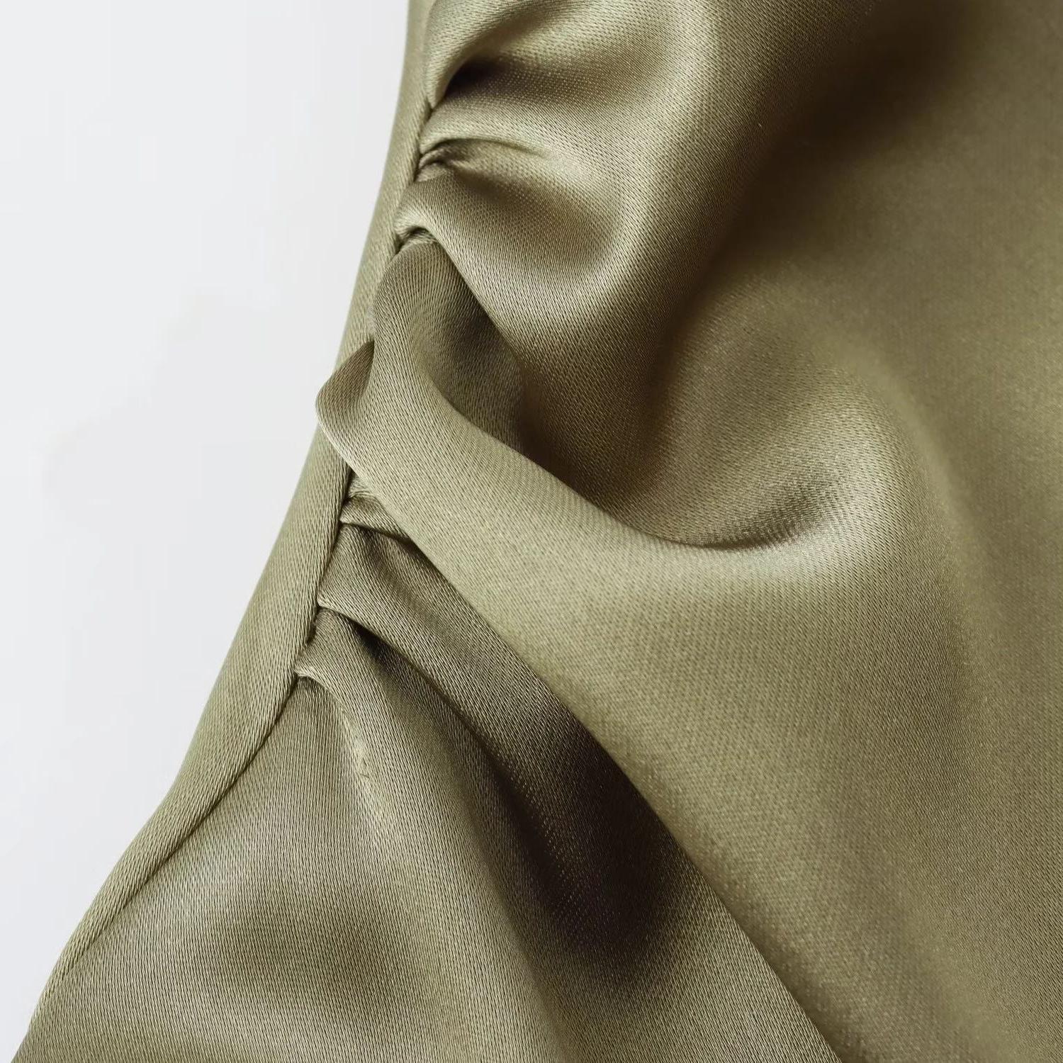 Elegant Satin Midi Dress for Women - Evening Wear, Perfect for Parties and Special Occasions