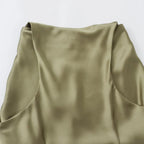 Elegant Satin Midi Dress for Women - Evening Wear, Perfect for Parties and Special Occasions