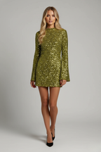 Emerald Green Mini Dress - Lightweight Fabric - Casual Style - Perfect for Parties and Events