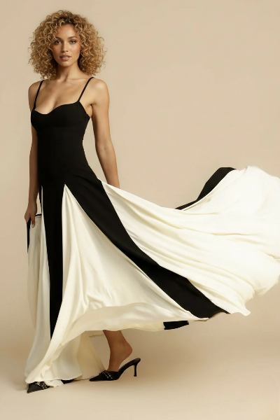 Evening Gown Maxi Dress in Elegant Fabric - Formal Wear for Special Occasions