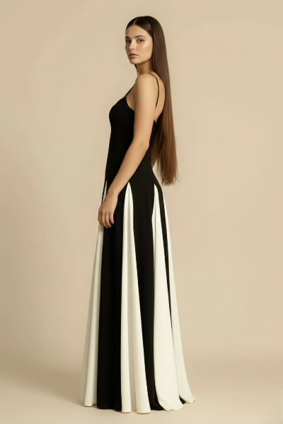 Evening Gown Maxi Dress in Elegant Fabric - Formal Wear for Special Occasions