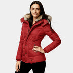 Faux Fur Hooded Puffer Jacket for Women - Quilted Winter Coat for Cold Weather Fashion and Comfort