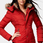 Faux Fur Hooded Puffer Jacket for Women - Quilted Winter Coat for Cold Weather Fashion and Comfort