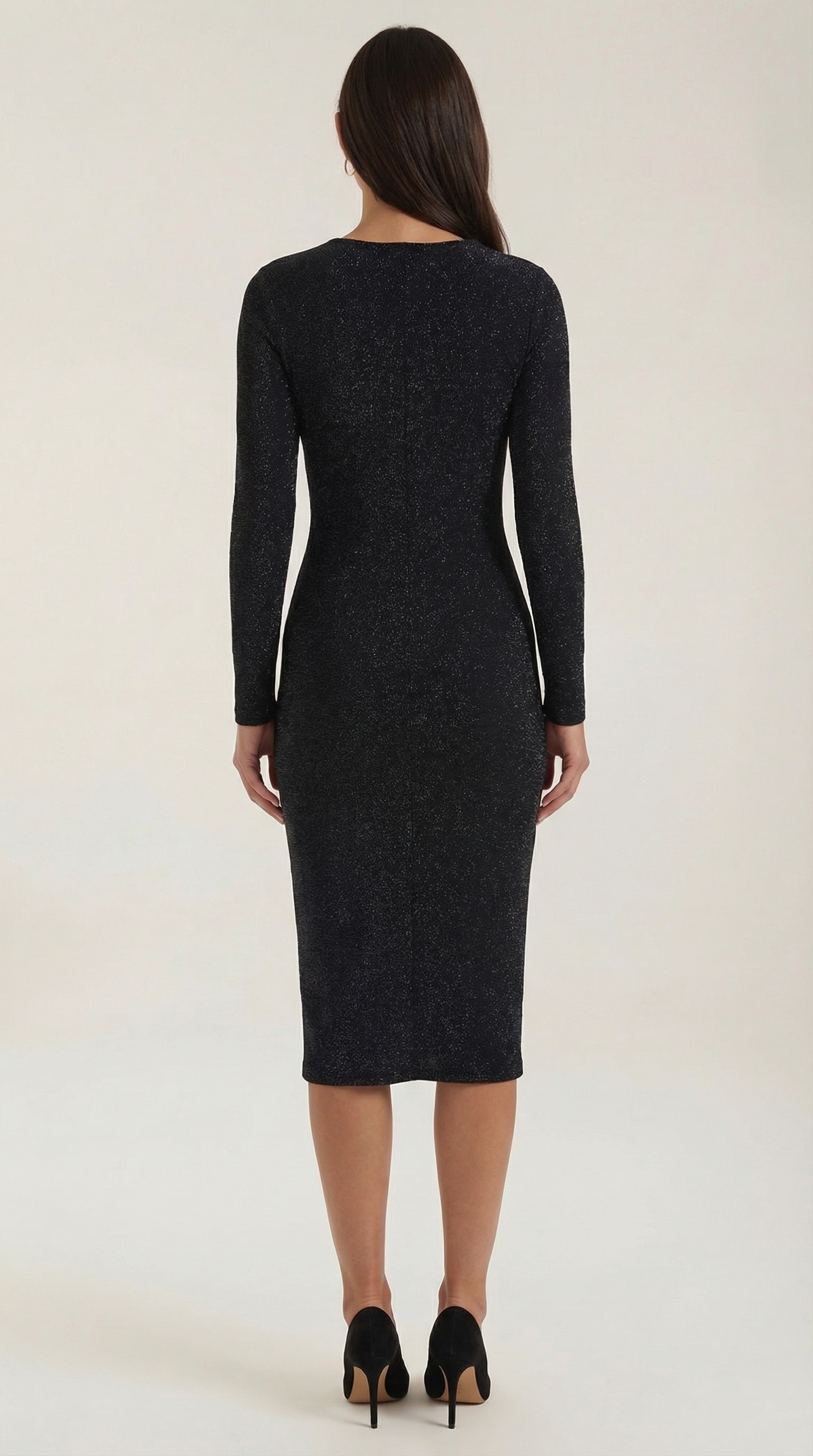 Figure-Hugging Midi Dress in Soft Stretch Fabric - Elegant Casual Wear for Parties and Events