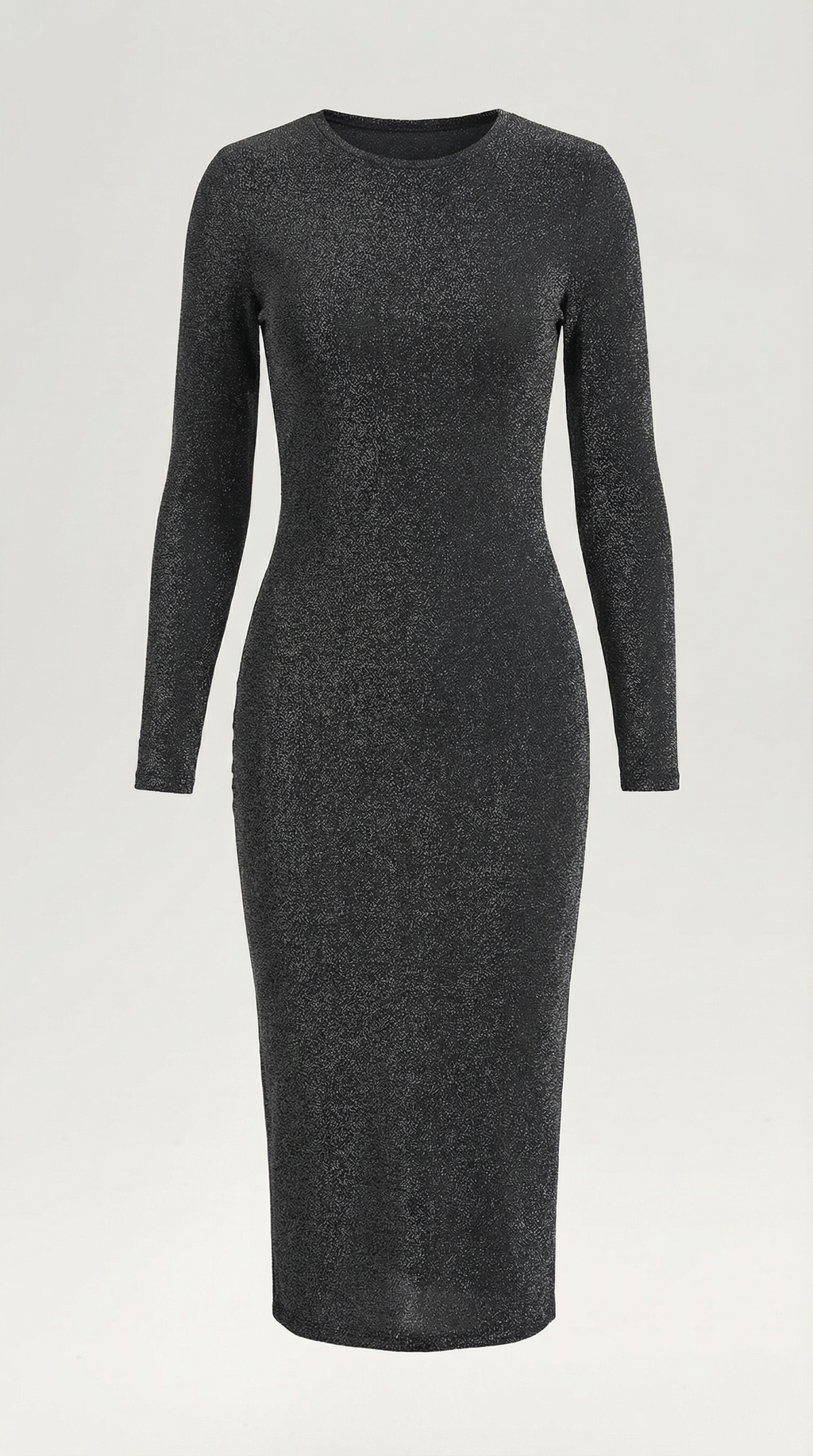 Figure-Hugging Midi Dress in Soft Stretch Fabric - Elegant Casual Wear for Parties and Events
