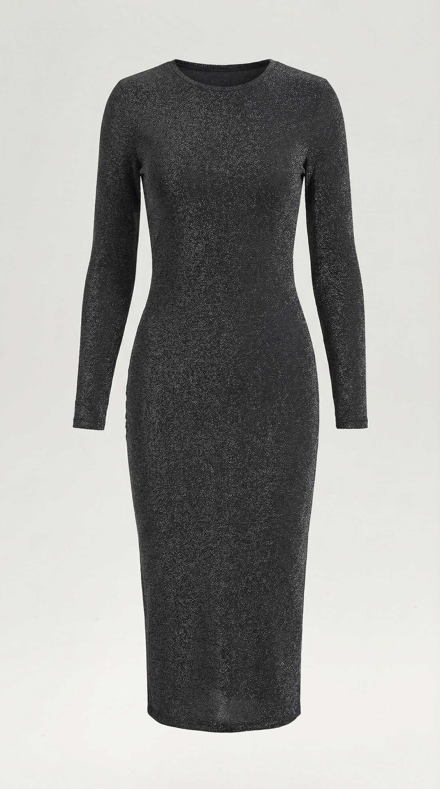 Figure-Hugging Midi Dress in Soft Stretch Fabric - Elegant Casual Wear for Parties and Events