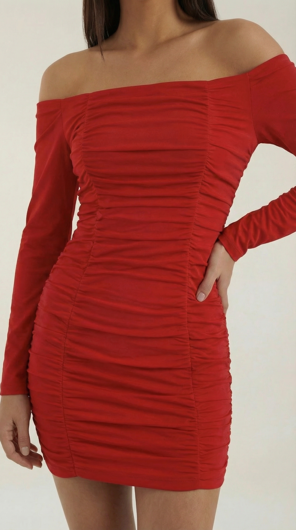 Figure-Hugging Mini Dress in Stretch Fabric - Casual Evening Wear for Women