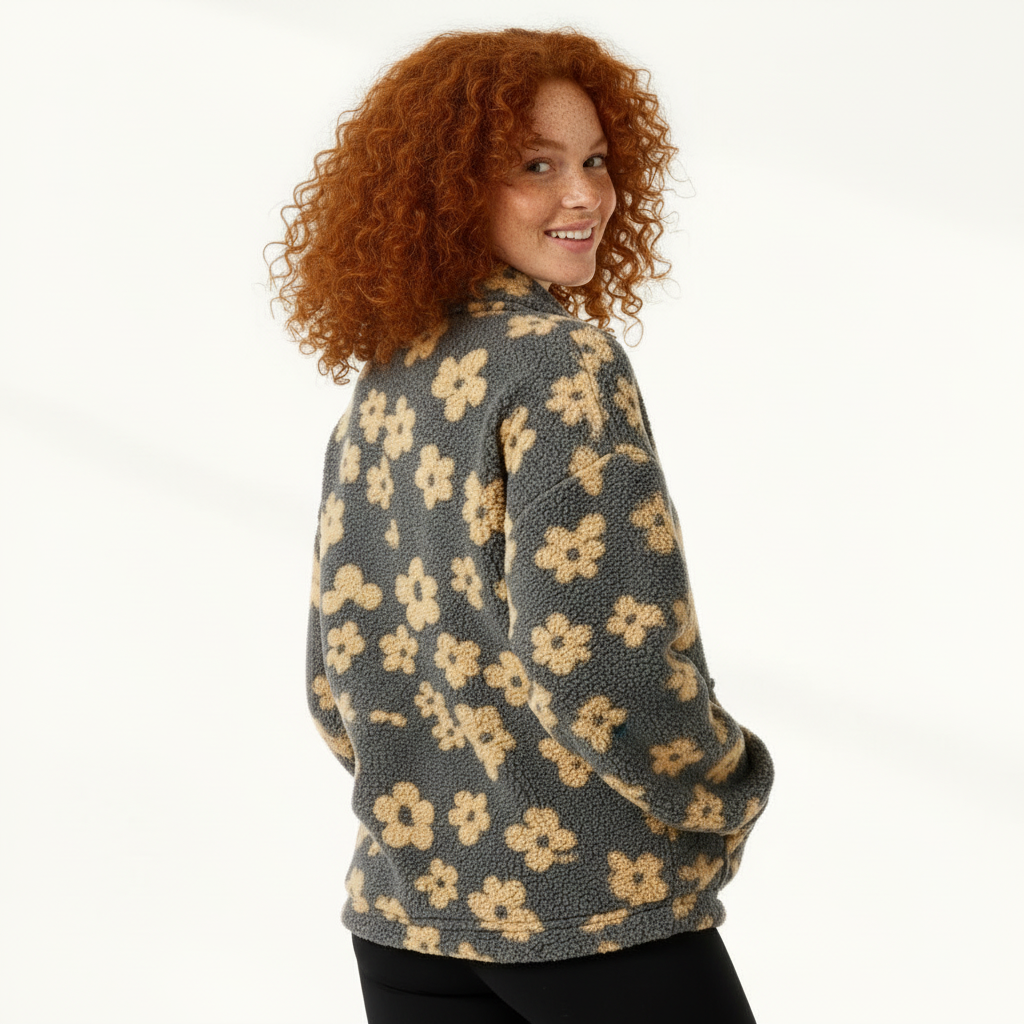 Fleece Half-Zip Pullover for Women - Plush Winter Sweater for Cozy Layering and Warmth