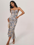 Floral Maxi Dress for Women - Lightweight Fabric, Bohemian Style, Summer Wear