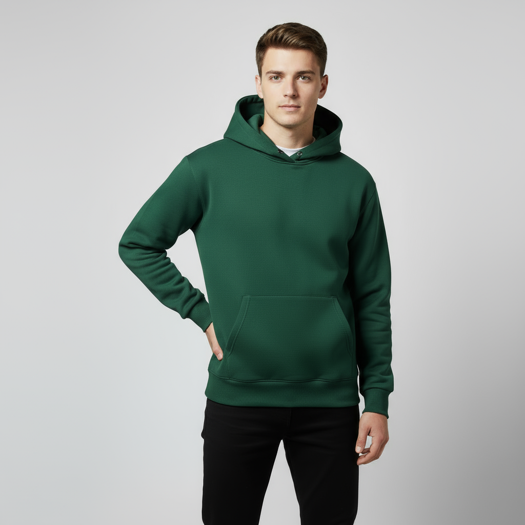 Heavyweight Cotton Fleece Hoodie for Men | Comfortable Casual Wear | Ideal for Everyday Use and Layering