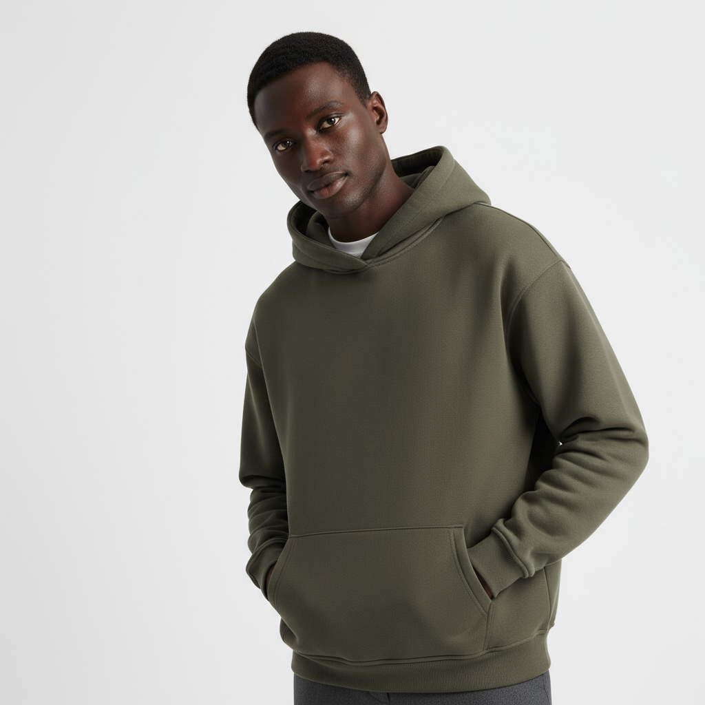 Heavyweight Men's Hoodie - Durable Cotton Blend - Casual Style for Everyday Wear - Available in Multiple Colors