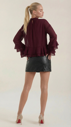 High Mock Neck Sheer Top - Lightweight Fabric - Elegant Casual Wear - Perfect for Layering or Dressy Occasions