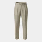 High Waist Linen Pleated Trousers for Men - Tailored Fit for Casual or Formal Wear