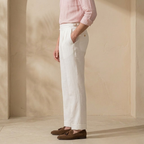 High Waist Linen Pleated Trousers for Men - Tailored Fit for Casual or Formal Wear