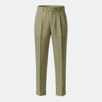 High Waist Linen Pleated Trousers for Men - Tailored Fit for Casual or Formal Wear
