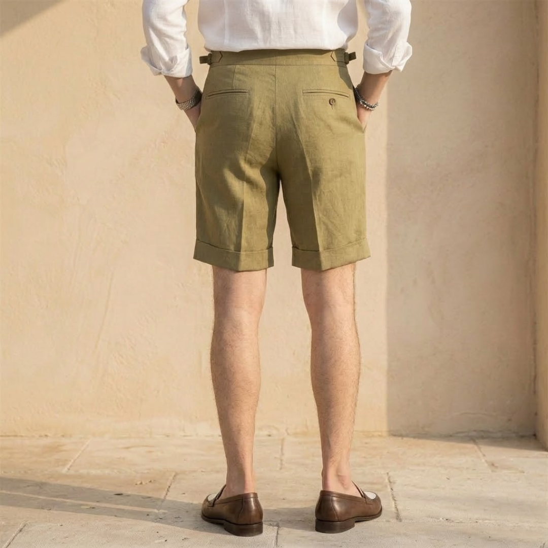 High Waist Pleated Tailored Shorts for Men - Stylish Summer Casual Wear
