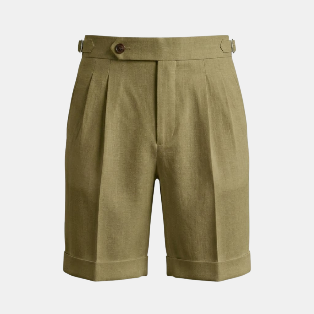 High Waist Pleated Tailored Shorts for Men - Stylish Summer Casual Wear
