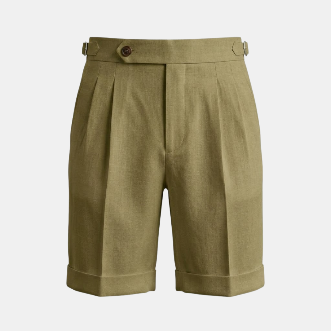 High Waist Pleated Tailored Shorts for Men - Stylish Summer Casual Wear