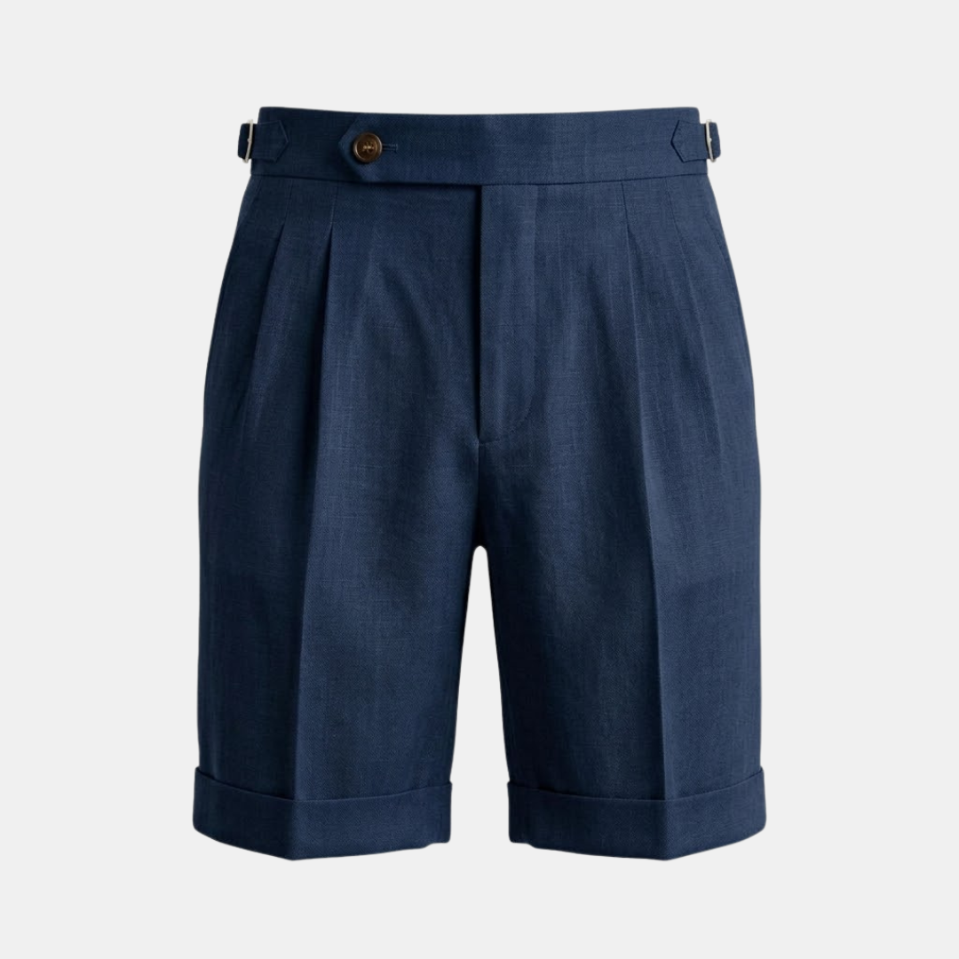 High Waist Pleated Tailored Shorts for Men - Stylish Summer Casual Wear