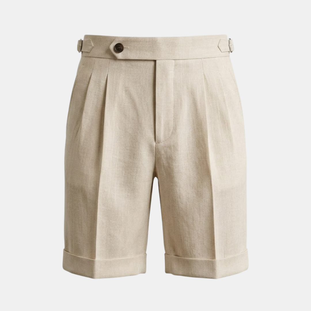 High Waist Pleated Tailored Shorts for Men - Stylish Summer Casual Wear