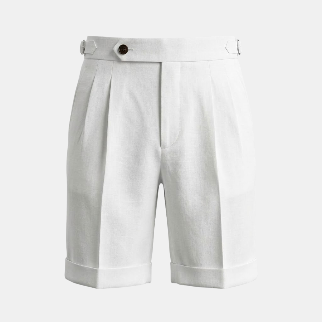 High Waist Pleated Tailored Shorts for Men - Stylish Summer Casual Wear