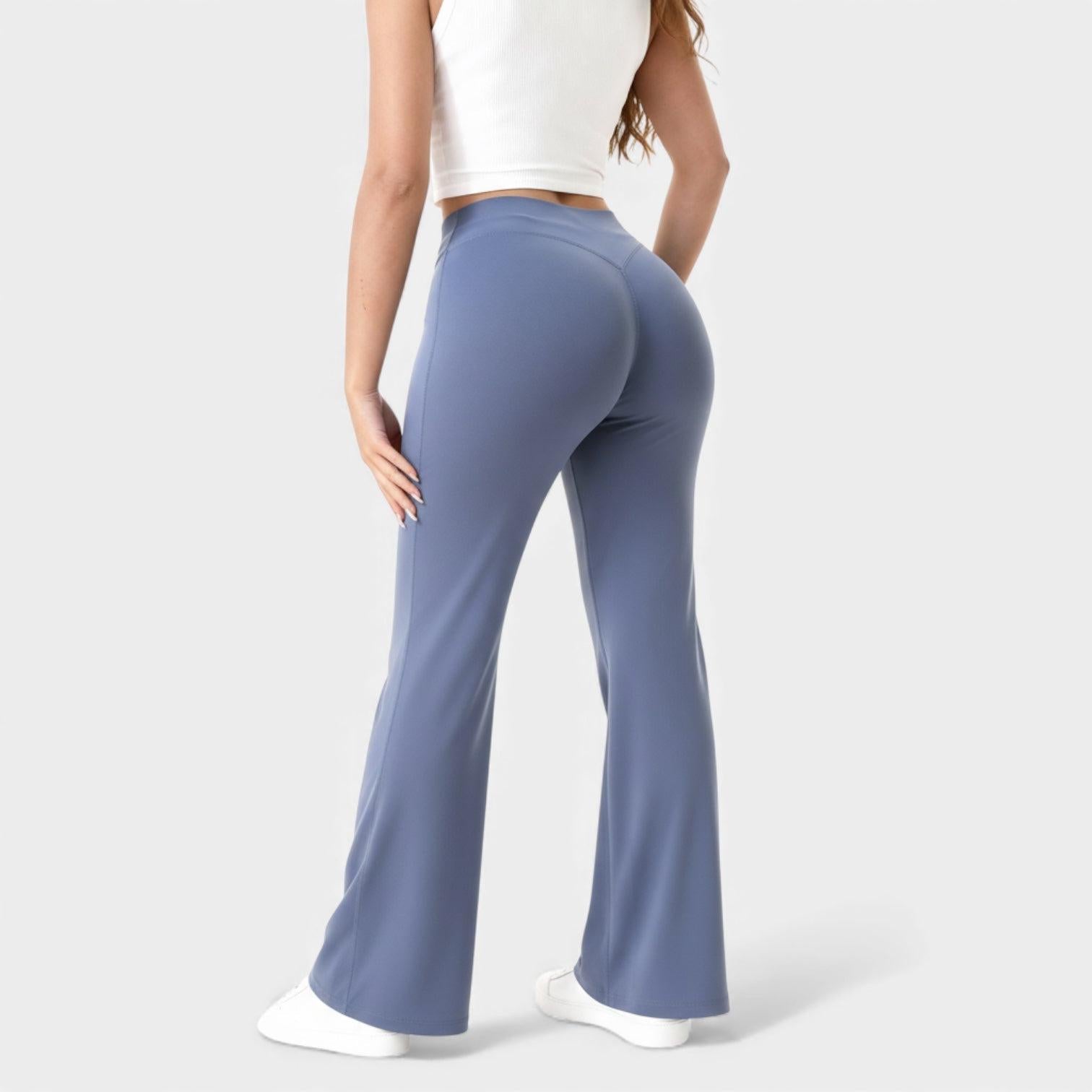High Waisted Flared Leggings for Women - Sculpting Stretch Fabric - Comfortable Activewear for Yoga and Casual Wear