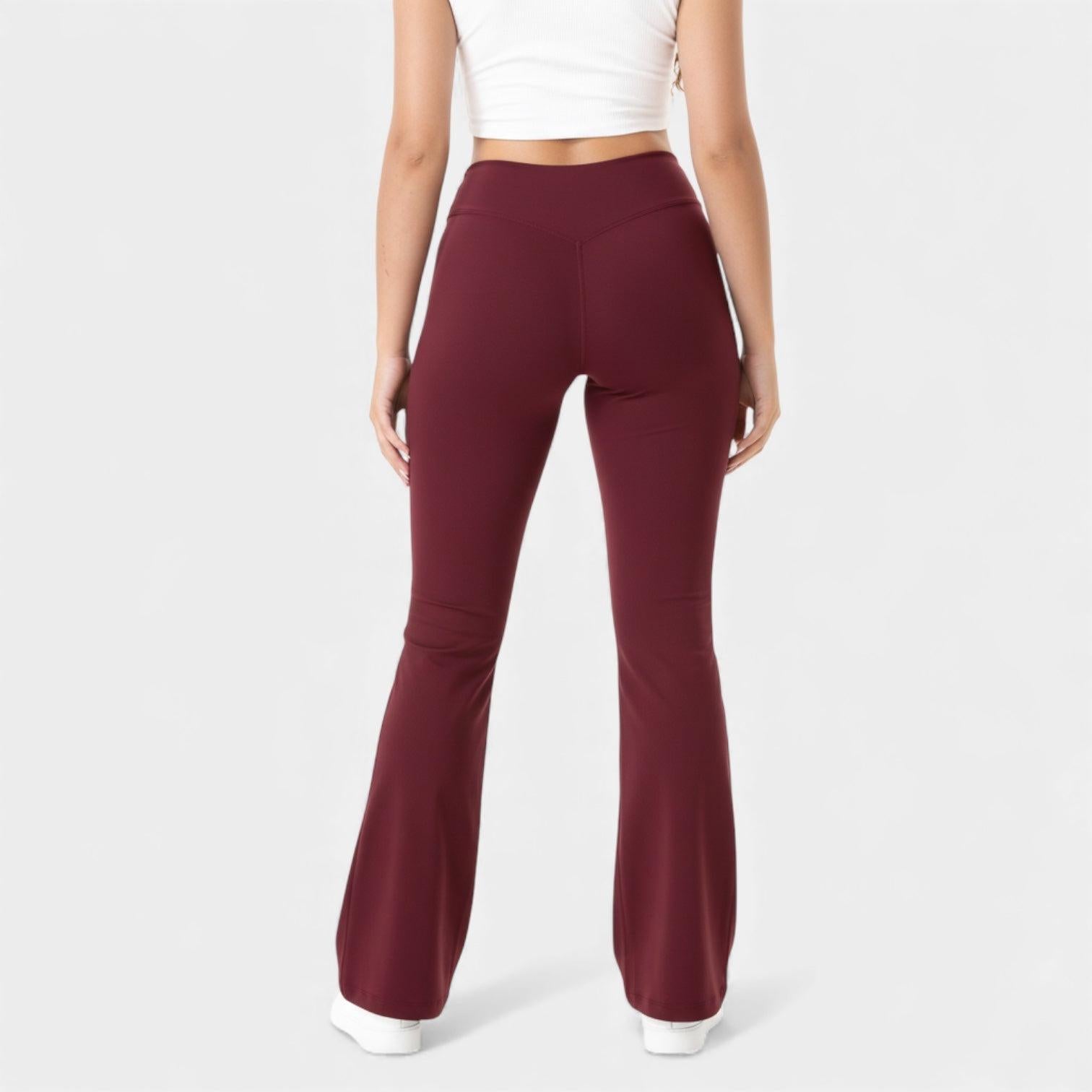 High Waisted Flared Leggings for Women - Sculpting Stretch Fabric - Comfortable Activewear for Yoga and Casual Wear