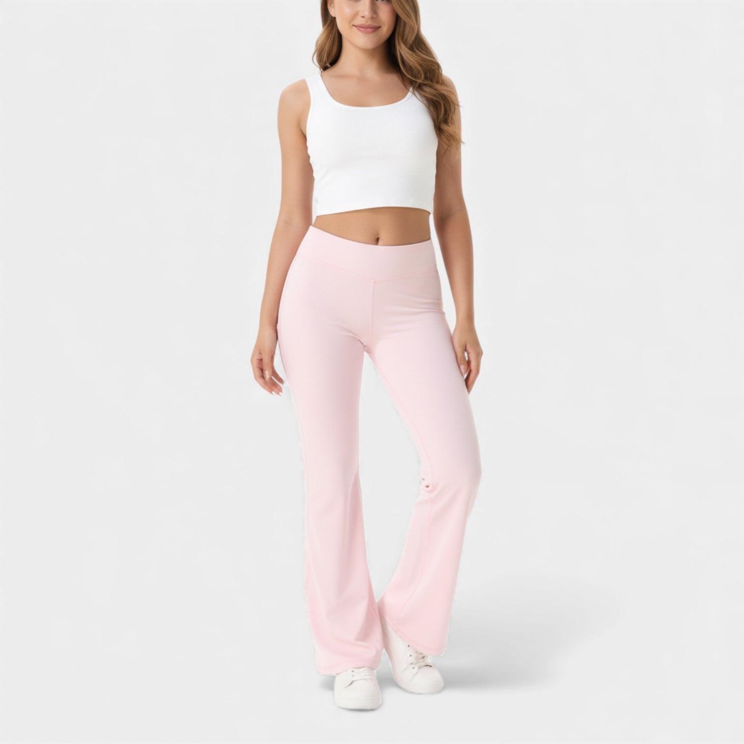 High Waisted Flared Leggings for Women - Sculpting Stretch Fabric - Comfortable Activewear for Yoga and Casual Wear