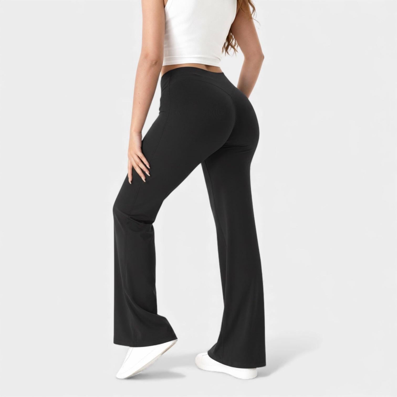 High Waisted Flared Leggings for Women - Sculpting Stretch Fabric - Comfortable Activewear for Yoga and Casual Wear