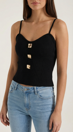 Jasmin Women's Tank Top - Lightweight Cotton Blend - Casual Sleeveless Shirt for Everyday Wear