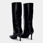 Knee High Faux Leather Boots for Women - Side Zip Design for Casual and Dressy Occasions
