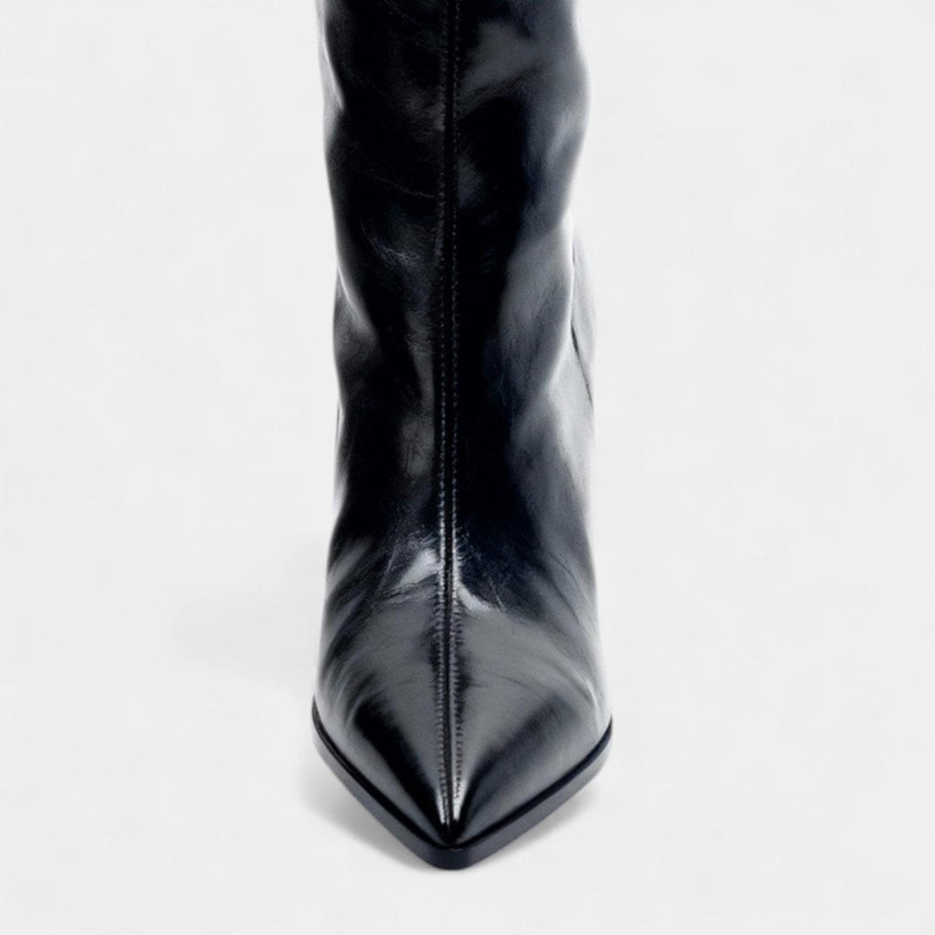 Knee High Faux Leather Boots for Women - Side Zip Design for Casual and Dressy Occasions