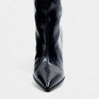 Knee High Faux Leather Boots for Women - Side Zip Design for Casual and Dressy Occasions
