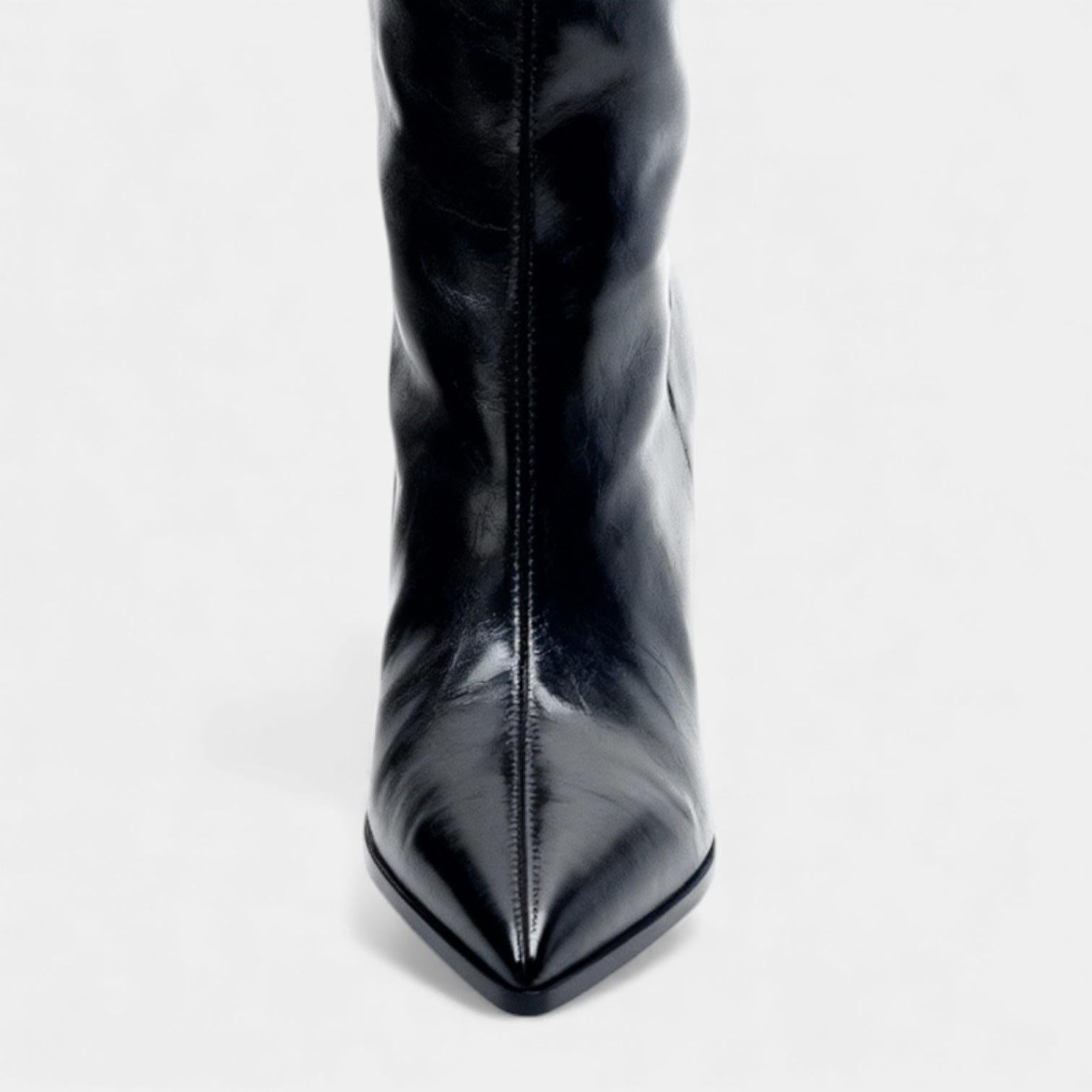 Knee High Faux Leather Boots for Women - Side Zip Design for Casual and Dressy Occasions