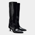Knee High Faux Leather Boots for Women - Side Zip Design for Casual and Dressy Occasions