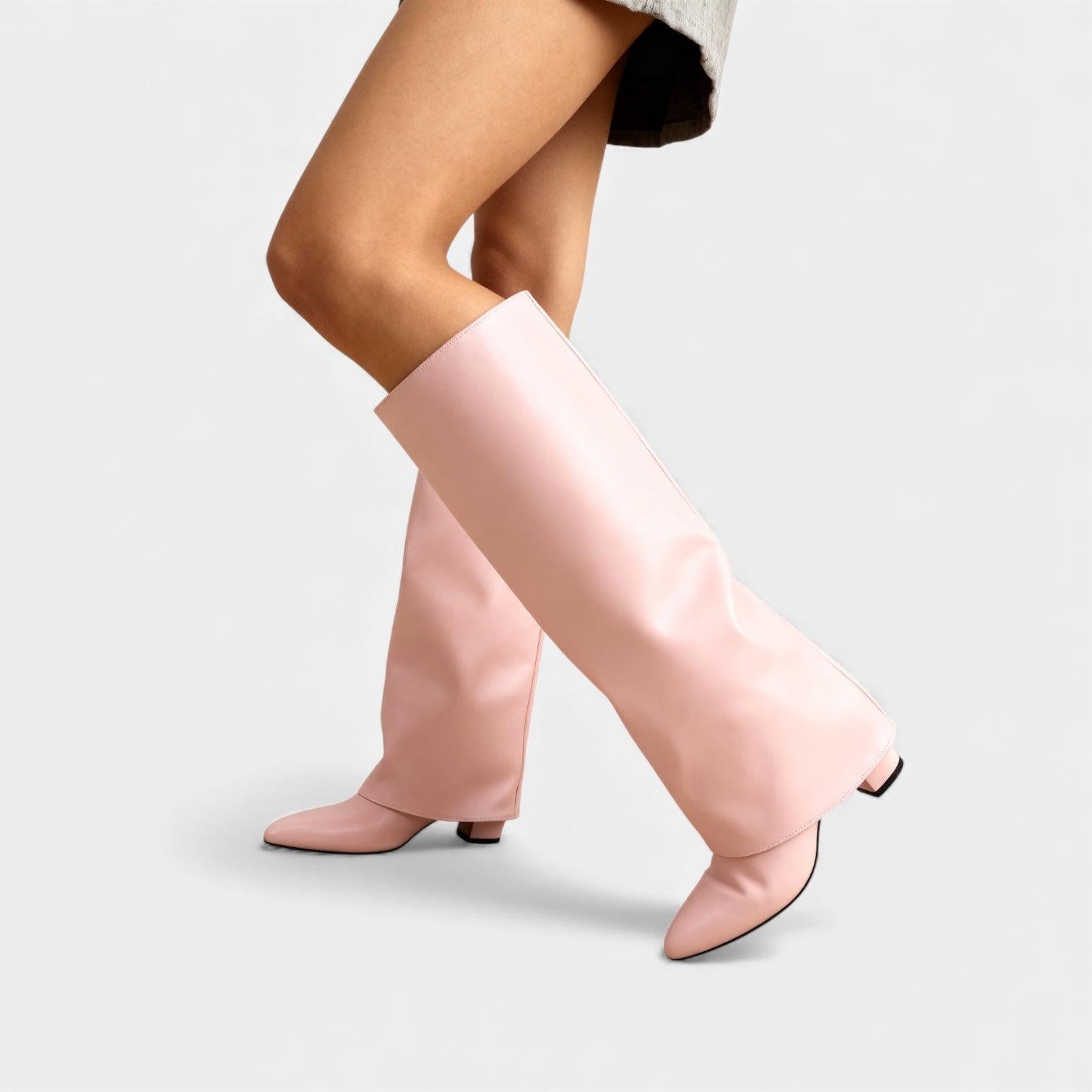 Knee-High Leather Boots for Women with Sleeves – Stylish Footwear for Everyday Wear and Special Occasions