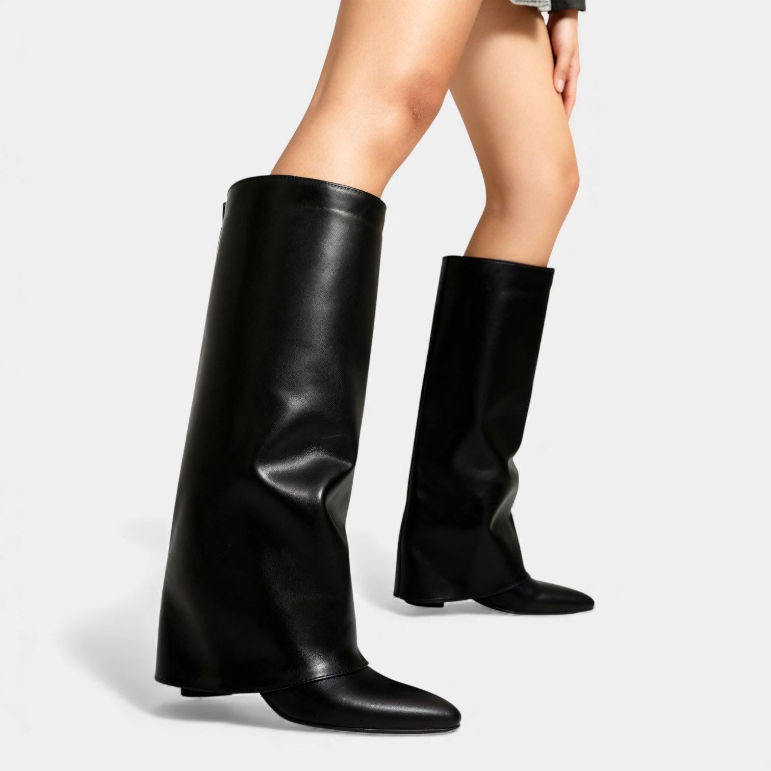 Knee-High Leather Boots for Women with Sleeves – Stylish Footwear for Everyday Wear and Special Occasions