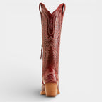 Knee High Vegan Leather Cowboy Boots for Women - Western Block Heel Design for Casual Wear