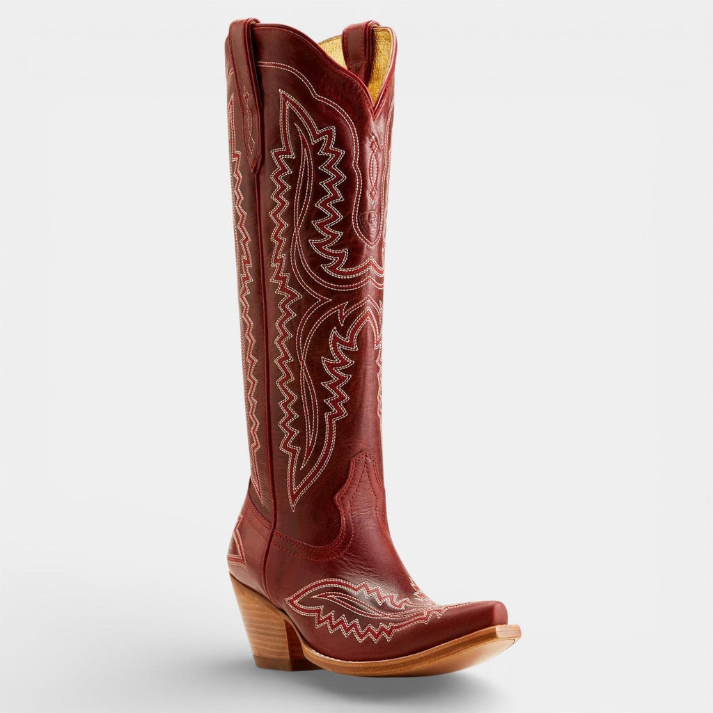 Knee High Vegan Leather Cowboy Boots for Women - Western Block Heel Design for Casual Wear