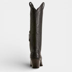 Knee High Vegan Leather Cowboy Boots for Women - Western Block Heel Design for Casual Wear