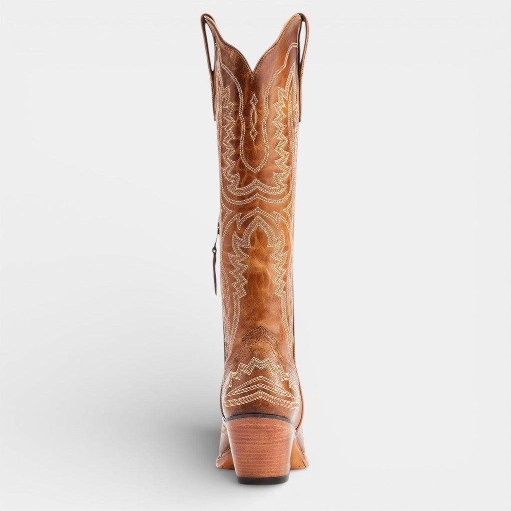 Knee High Vegan Leather Cowboy Boots for Women - Western Block Heel Design for Casual Wear