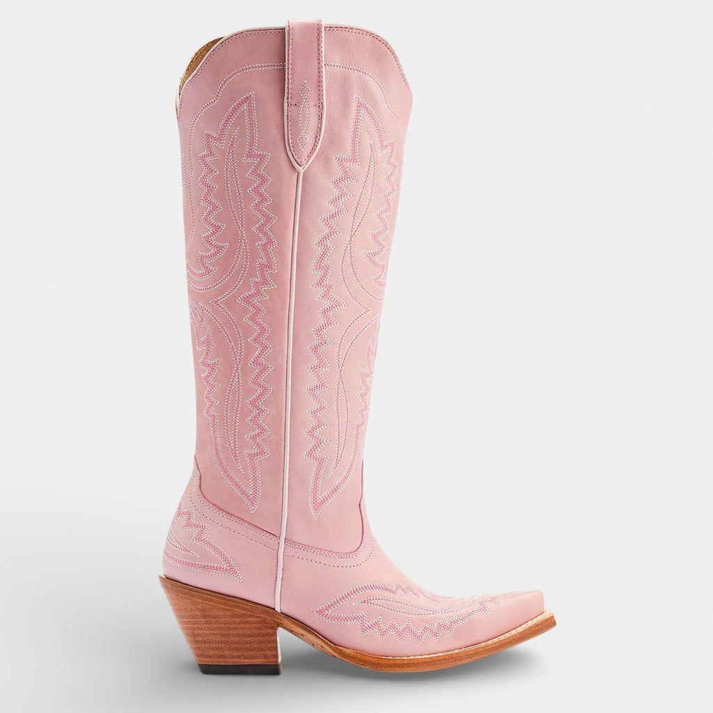 Knee High Vegan Leather Cowboy Boots for Women - Western Block Heel Design for Casual Wear