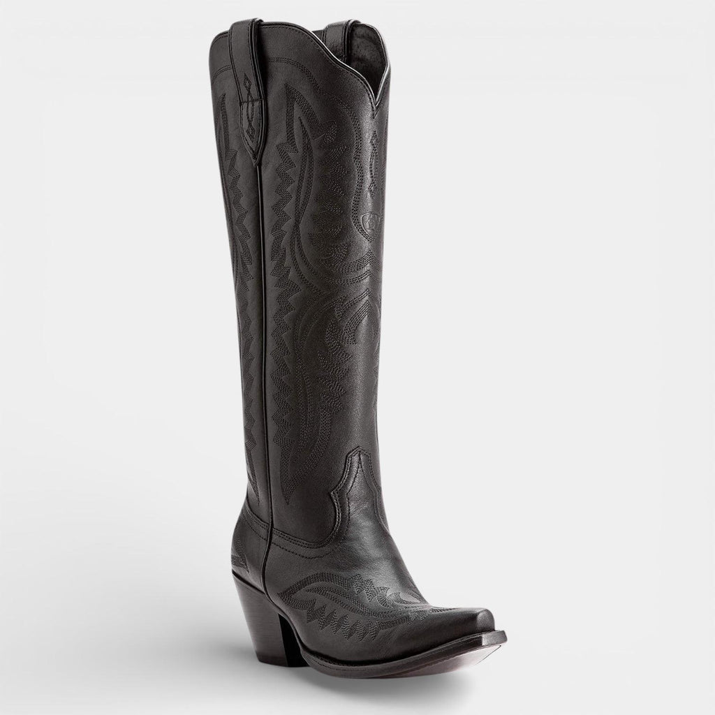 Knee High Vegan Leather Cowboy Boots for Women - Western Block Heel Design for Casual Wear