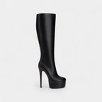 Knee-High Women's Boots with Rounded Toe and High Platform for Casual Wear - Stylish Footwear for Fall and Winter