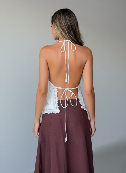 Lace Halter Top for Women - Lightweight Summer Blouse - Casual Feminine Wear - Perfect for Outdoor Events and Everyday Use